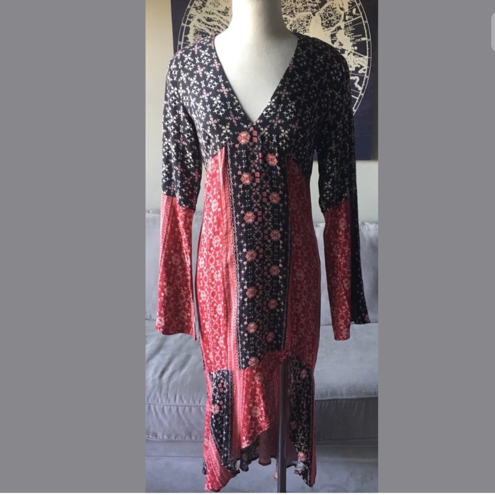 Somedays Lovin’ Burn In Love Dress SZ S Midi NWOT